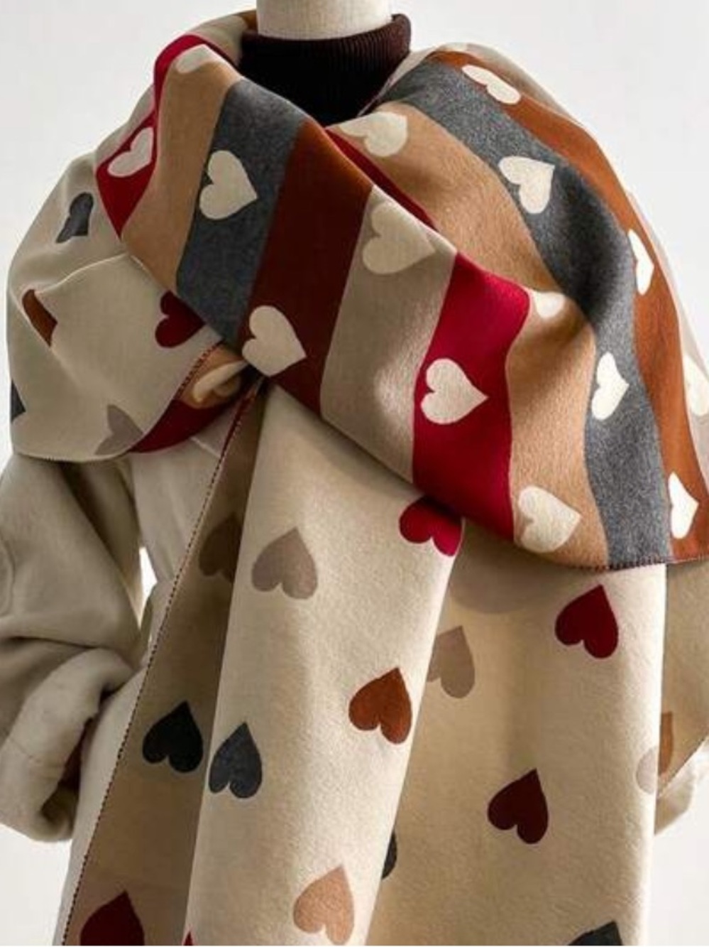 Jacquard Knit Scarf | Lots of Hearts 🧡💚♥️💙